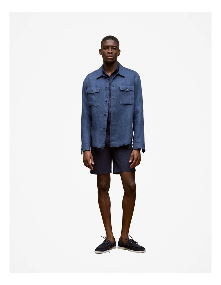 Stretch Cotton Chino Shorts in Navy image 3
