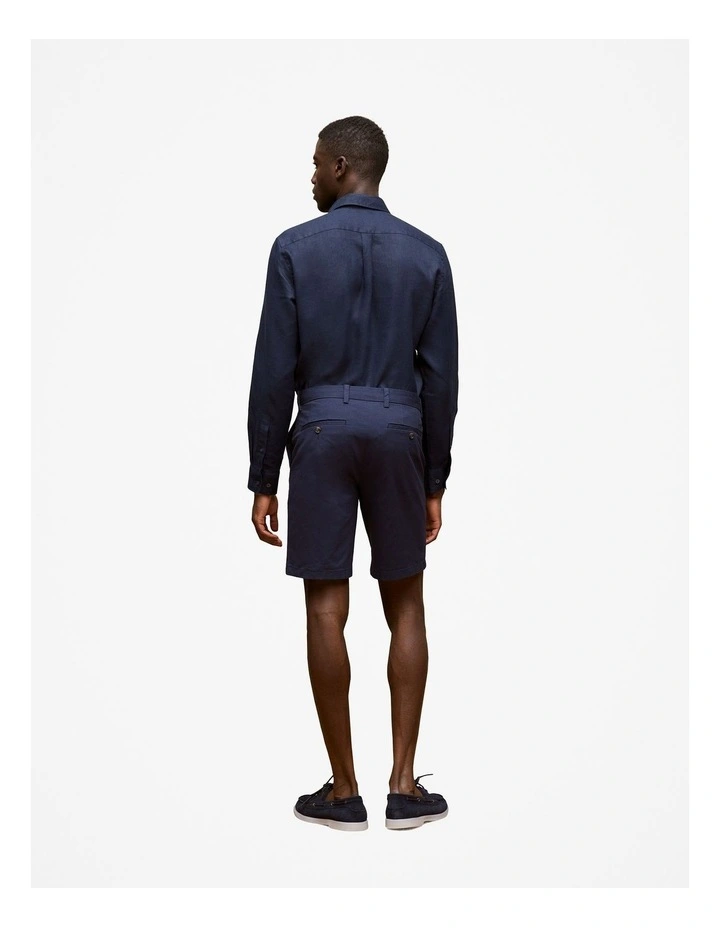 Stretch Cotton Chino Shorts in Navy image 5