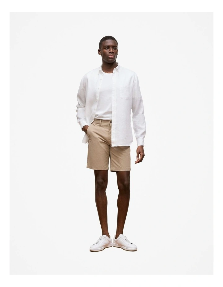Stretch Cotton Chino Short in Desert image 2