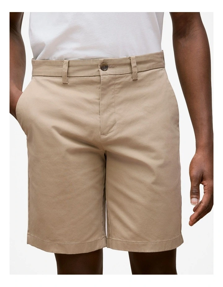Stretch Cotton Chino Short in Desert image 3