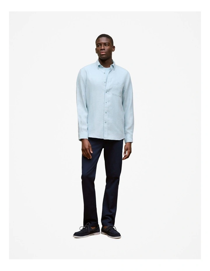 Mercerised Cotton Crew T-shirt in Duck Egg Blue image 2