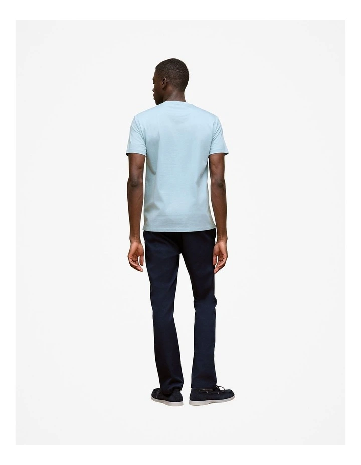 Mercerised Cotton Crew T-shirt in Duck Egg Blue image 4