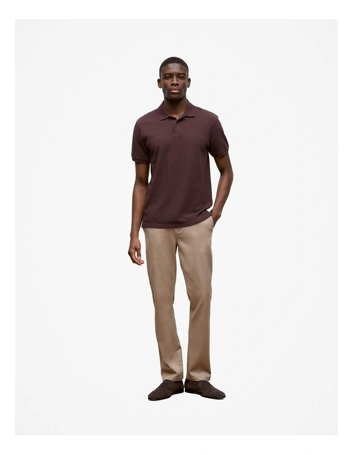 Pique Marle Monogram Polo in Bitter Chocolate image 3