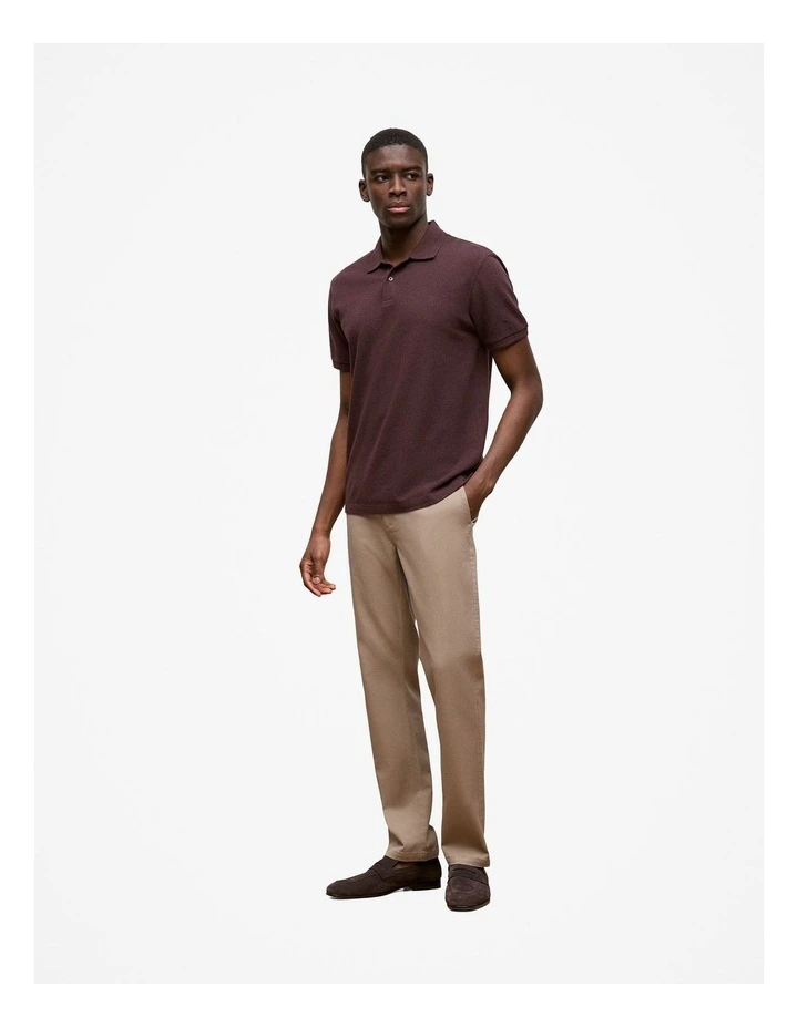 Pique Marle Monogram Polo in Bitter Chocolate image 5
