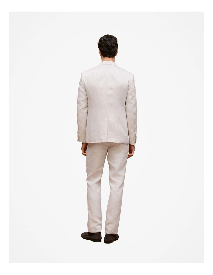 Regular Fit Linen Twill Blazer in Stone image 6