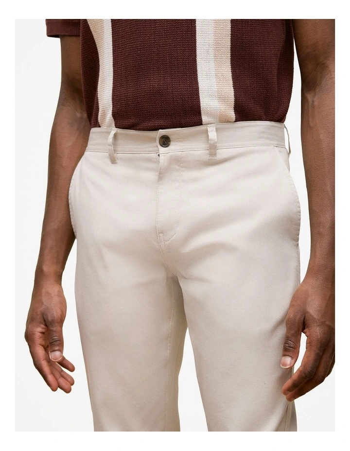 Tailored Fit Dobby Twill Pant in Stone image 3