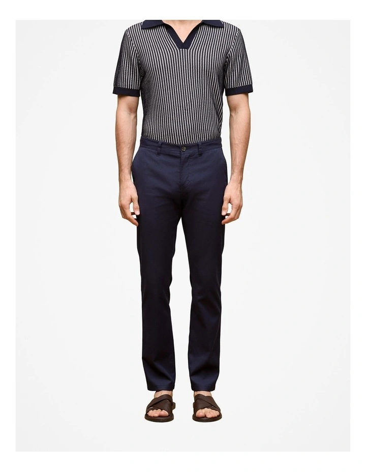 Tailored Fit Dobby Twill Pant in Navy image 1