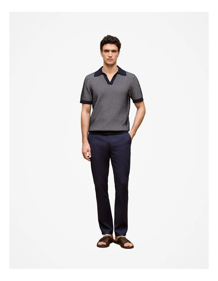 Tailored Fit Dobby Twill Pant in Navy image 2