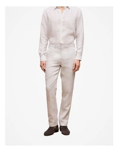 Linen Twill Tailored Pant in Stone
