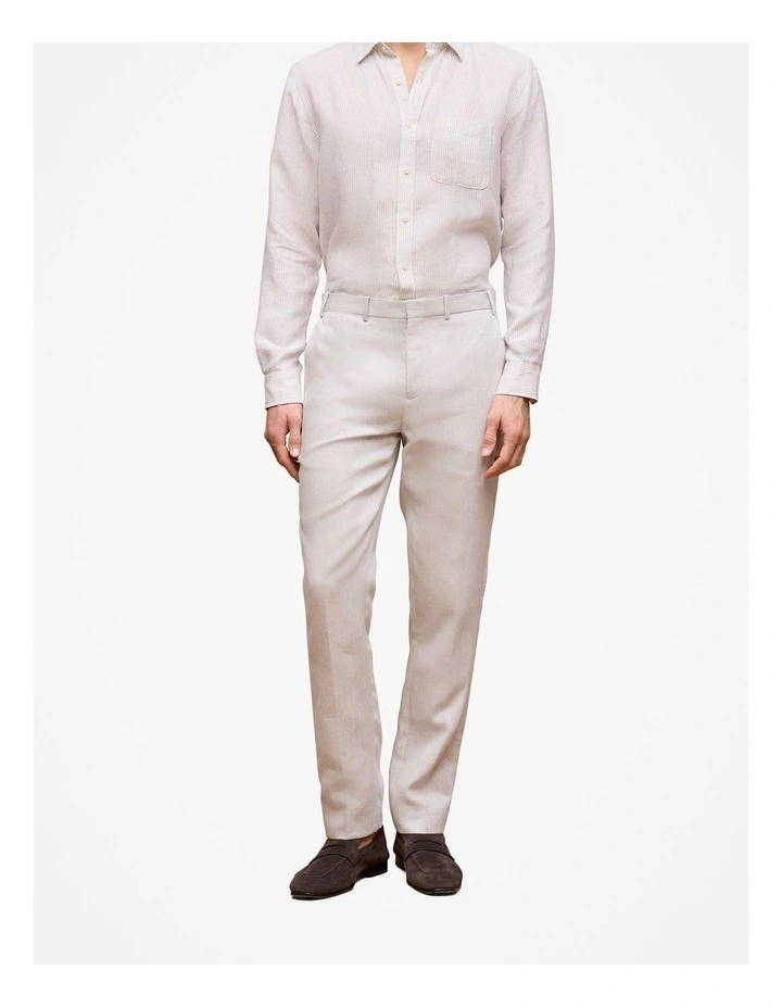 Linen Twill Tailored Pant in Stone image 1