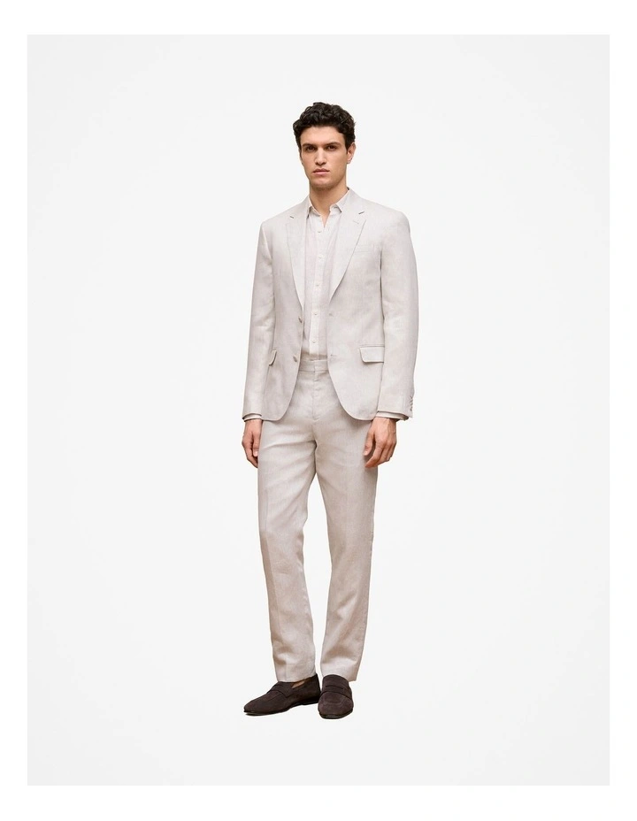Linen Twill Tailored Pant in Stone image 3