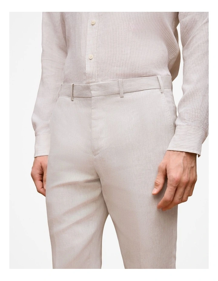 Linen Twill Tailored Pant in Stone image 4