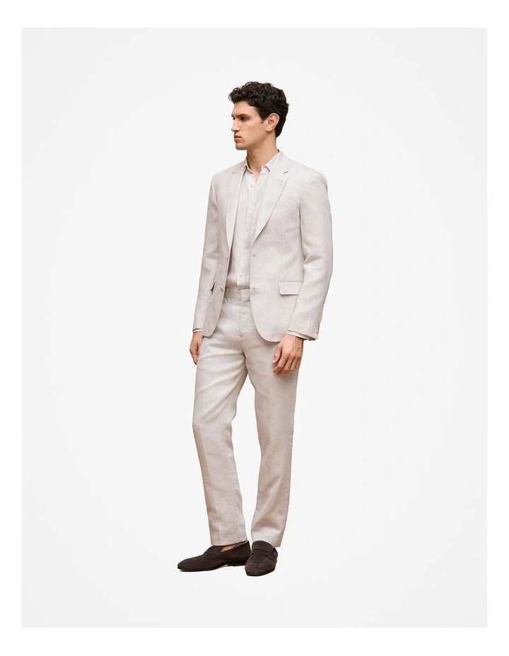 Linen Twill Tailored Pant in Stone image 5