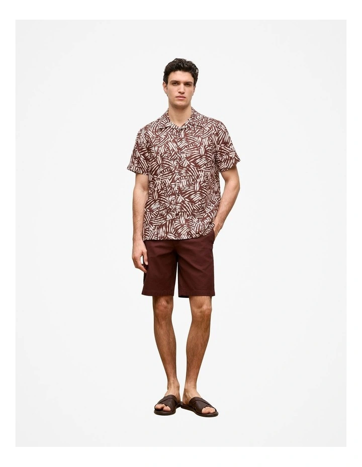 Etch Linen Camp Shirt in Deep Red image 3