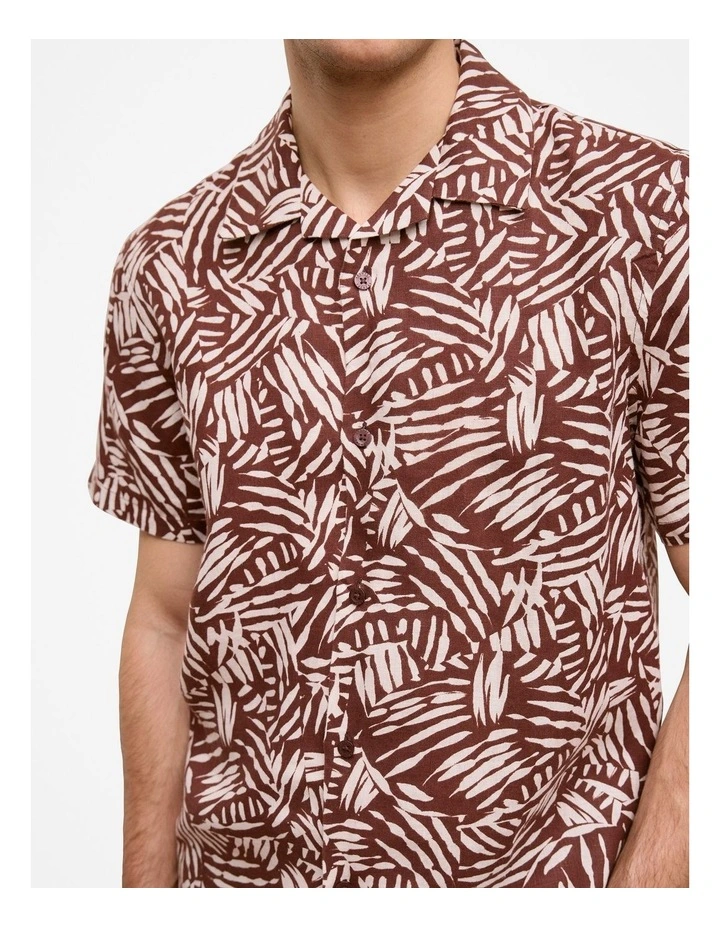 Etch Linen Camp Shirt in Deep Red image 5