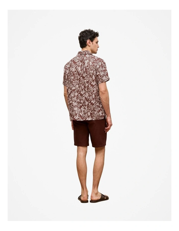 Etch Linen Camp Shirt in Deep Red image 6