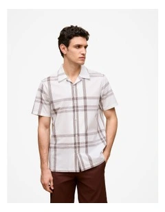 Seersucker Check Camp Shirt in White