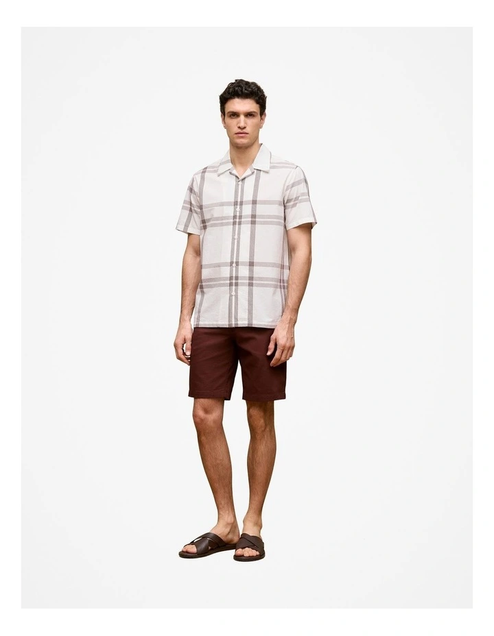 Seersucker Check Camp Shirt in White image 3