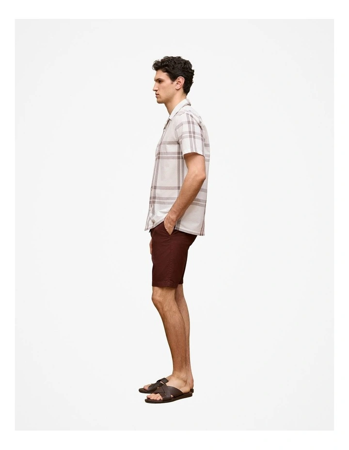 Seersucker Check Camp Shirt in White image 5