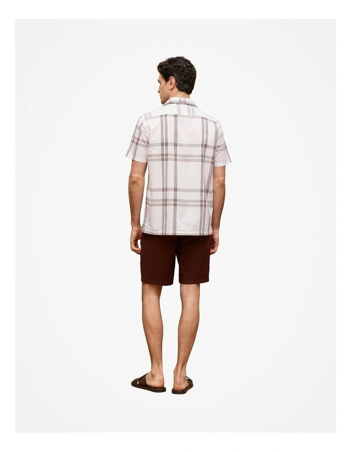 Seersucker Check Camp Shirt in White image 6