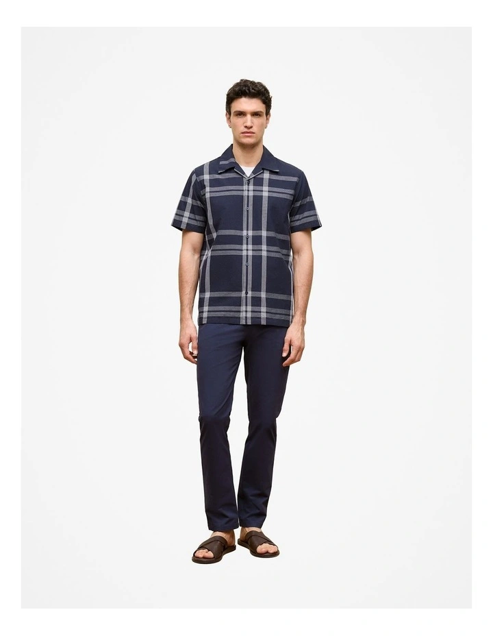 Seersucker Check Camp Shirt in Navy image 2