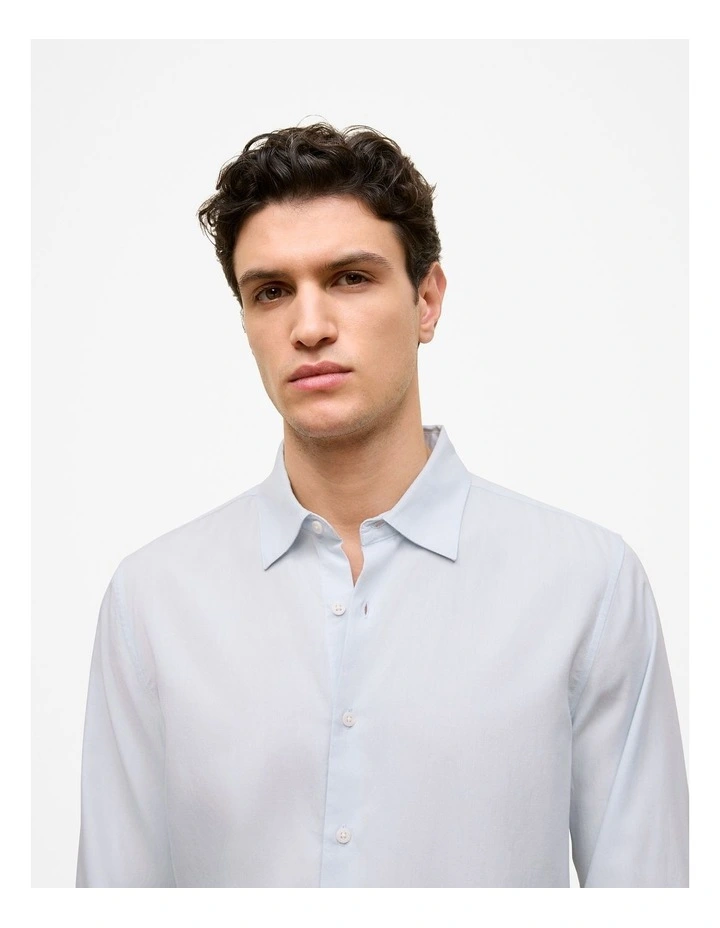 Tailored Fit Soft Long Sleeve Shirt in Ice Blue image 3