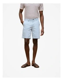 Stretch Cotton Twill Chino Short in Ice Blue