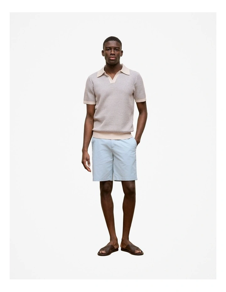 Stretch Cotton Twill Chino Short in Ice Blue image 3