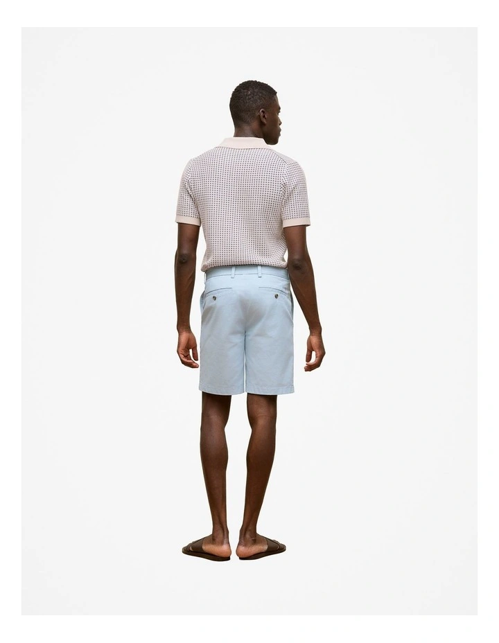 Stretch Cotton Twill Chino Short in Ice Blue image 5