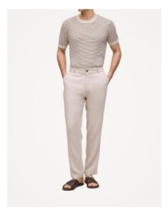 Linen Tailored Relaxed Pant in Flax