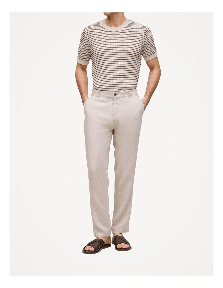 Linen Tailored Relaxed Pant in Flax image 1
