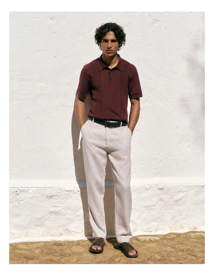 Linen Tailored Relaxed Pant in Flax image 2