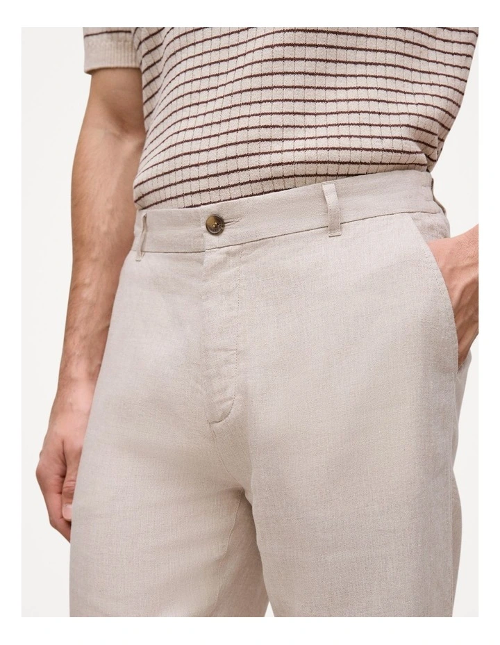 Linen Tailored Relaxed Pant in Flax image 4