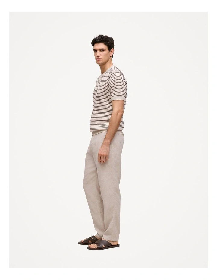 Linen Tailored Relaxed Pant in Flax image 5