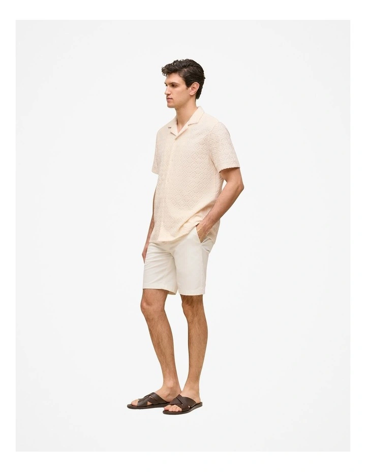 Terry Geo Tile Camp Shirt in Parchment image 5