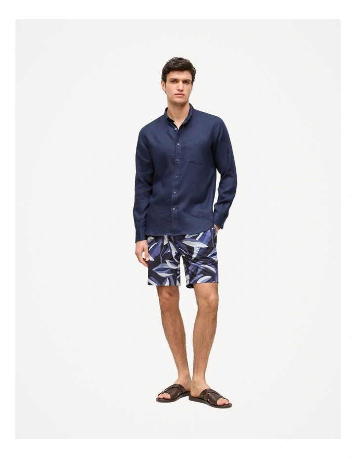 Painted Leaf Swim Short in Navy image 2