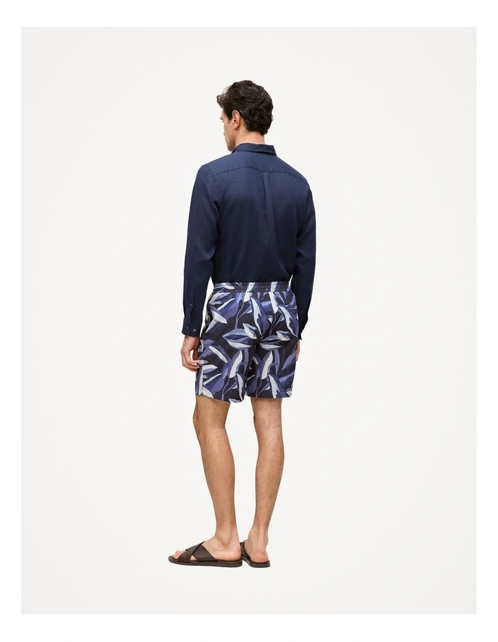 Painted Leaf Swim Short in Navy image 4