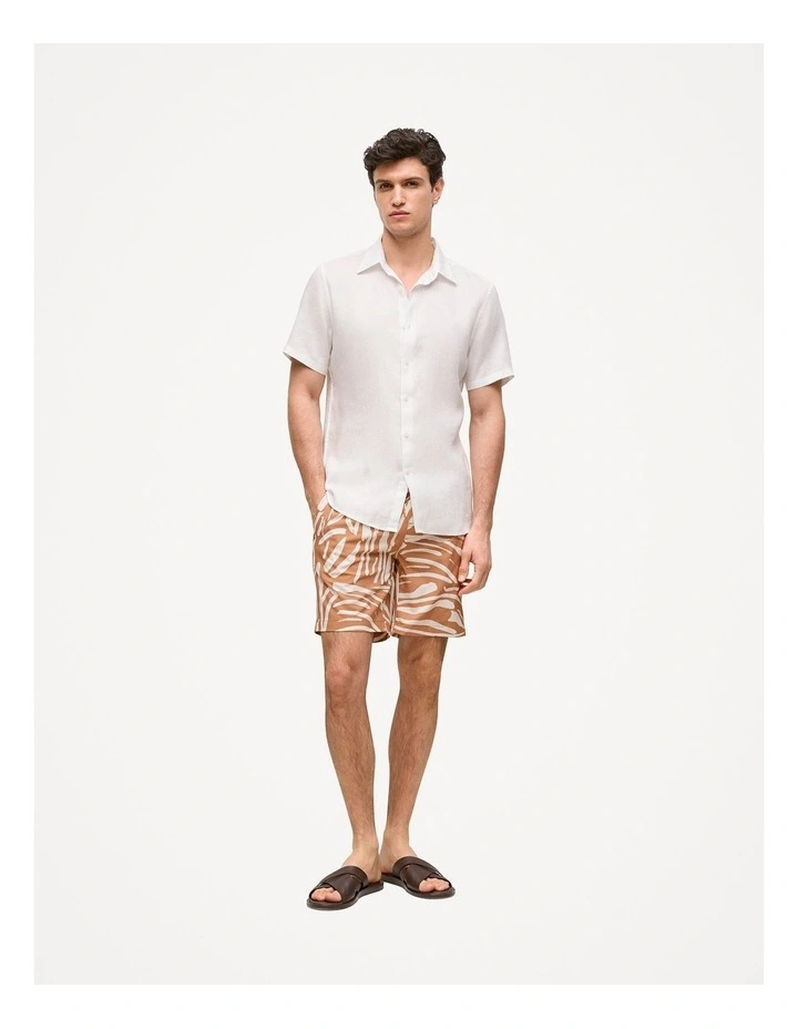 Brushstroke Swim Short in Butterscotch Brown image 2