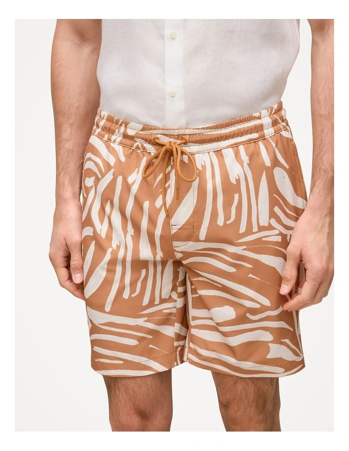 Brushstroke Swim Short in Butterscotch Brown image 3