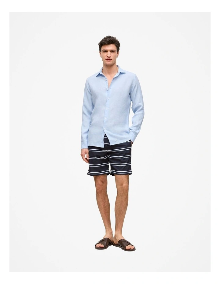 Double Stripe Swim Short in Navy image 2