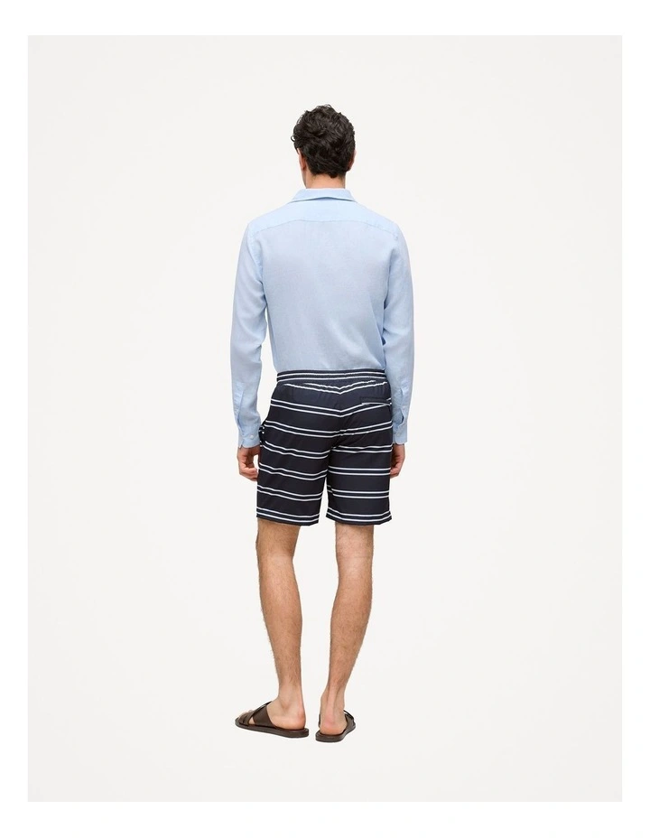 Double Stripe Swim Short in Navy image 5