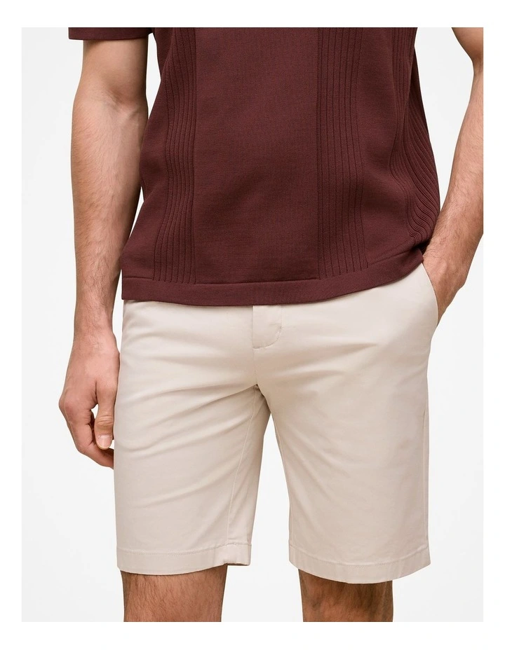 Cotton Twill Chino Short in Stone image 3