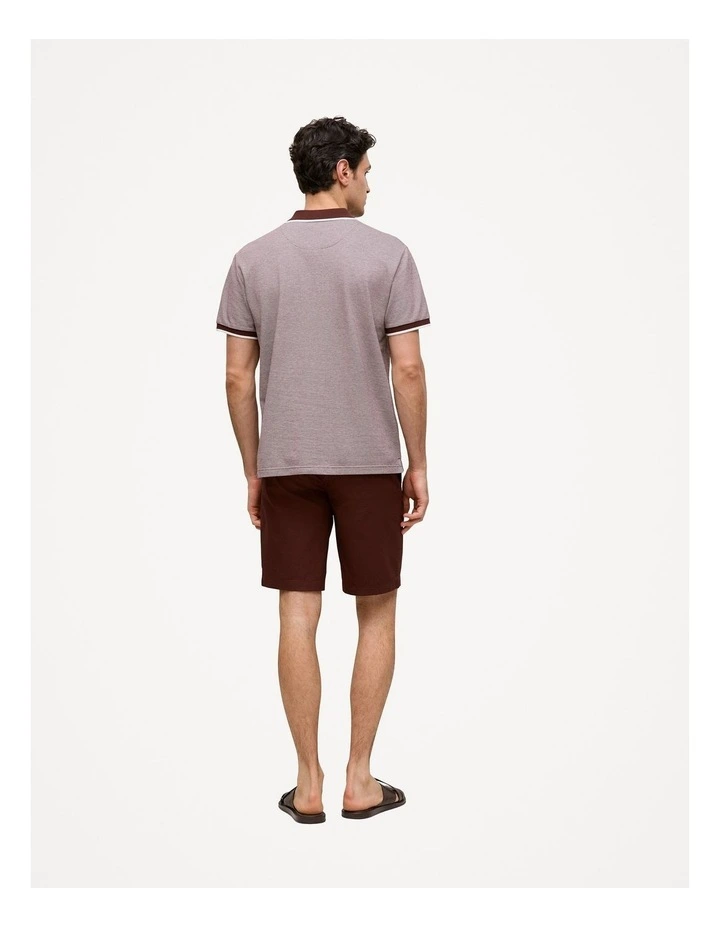 Cotton Birdseye Tipped Polo in Espresso image 5