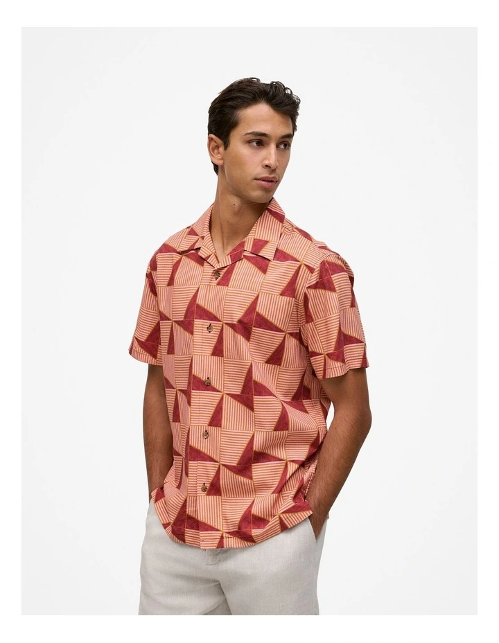 Escher Camp Collar Shirt in Crimson image 1