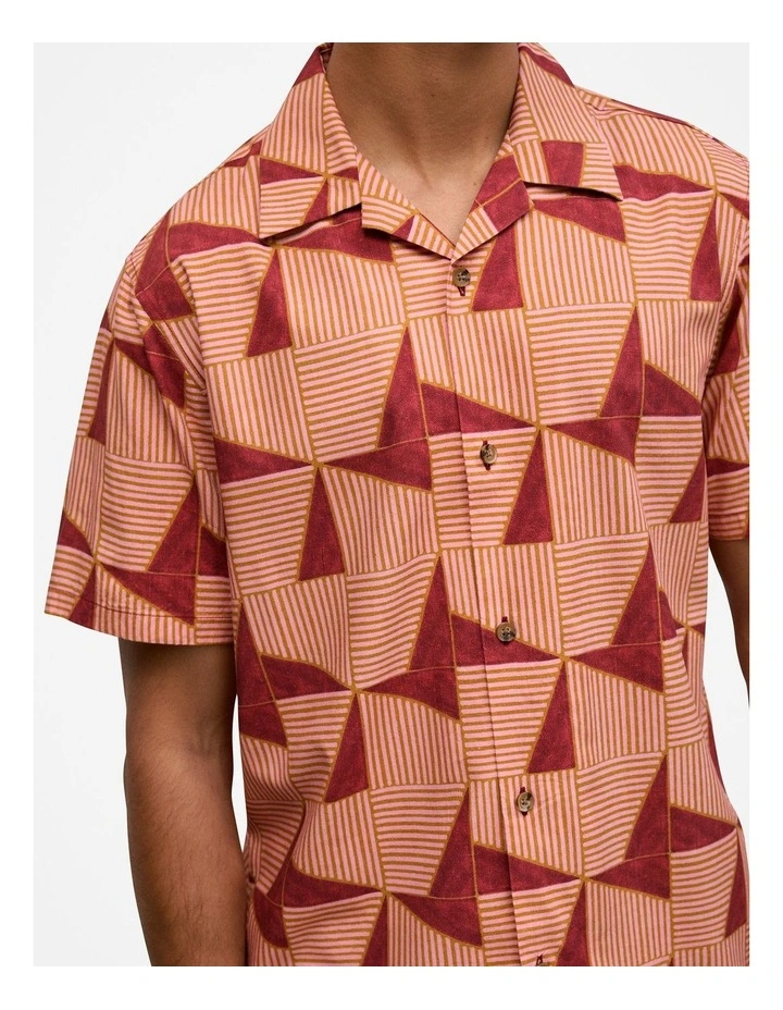 Escher Camp Collar Shirt in Crimson image 4