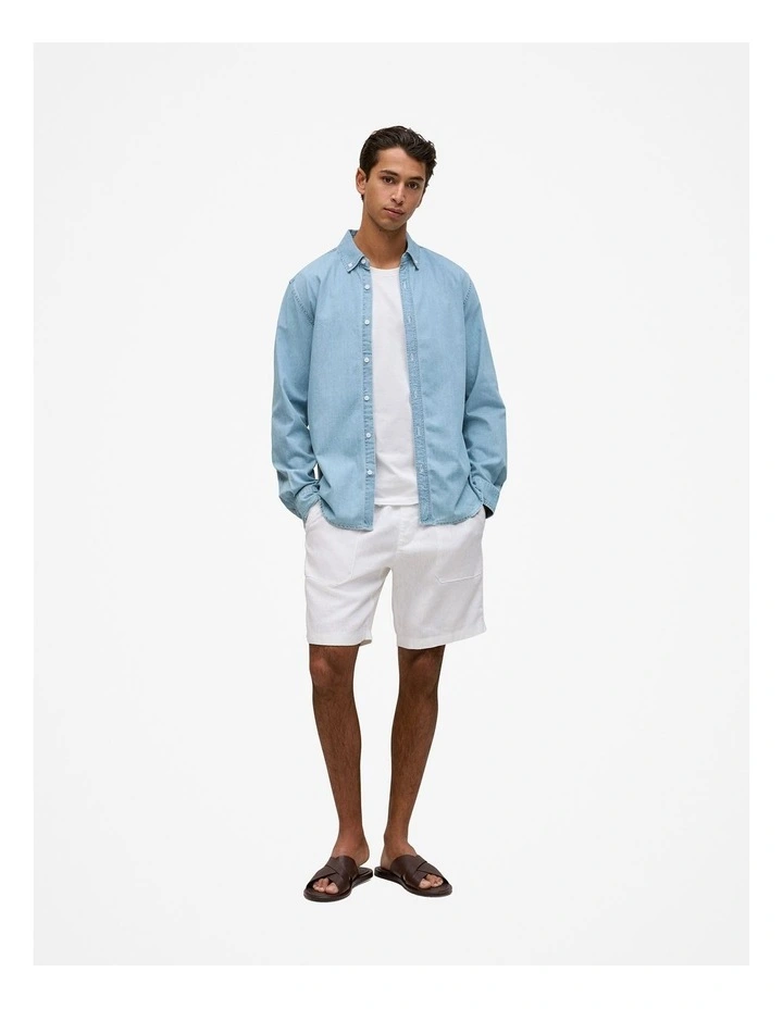 Light Chambray Denim Shirt in Light Wash image 3