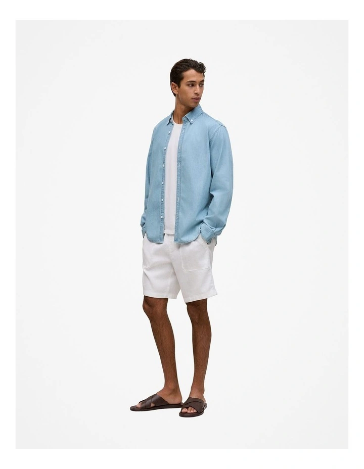 Light Chambray Denim Shirt in Light Wash image 5