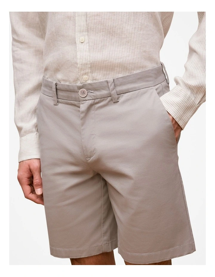 Cotton Twill Chino Shorts in Cement image 3