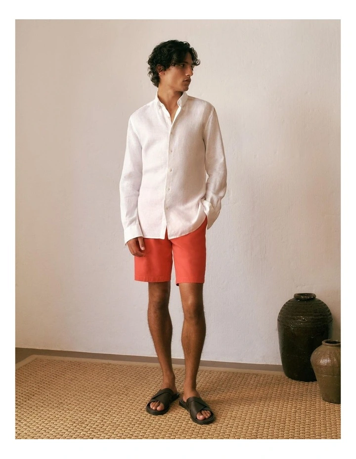 Cotton Twill Chino Shorts in Crimson image 2