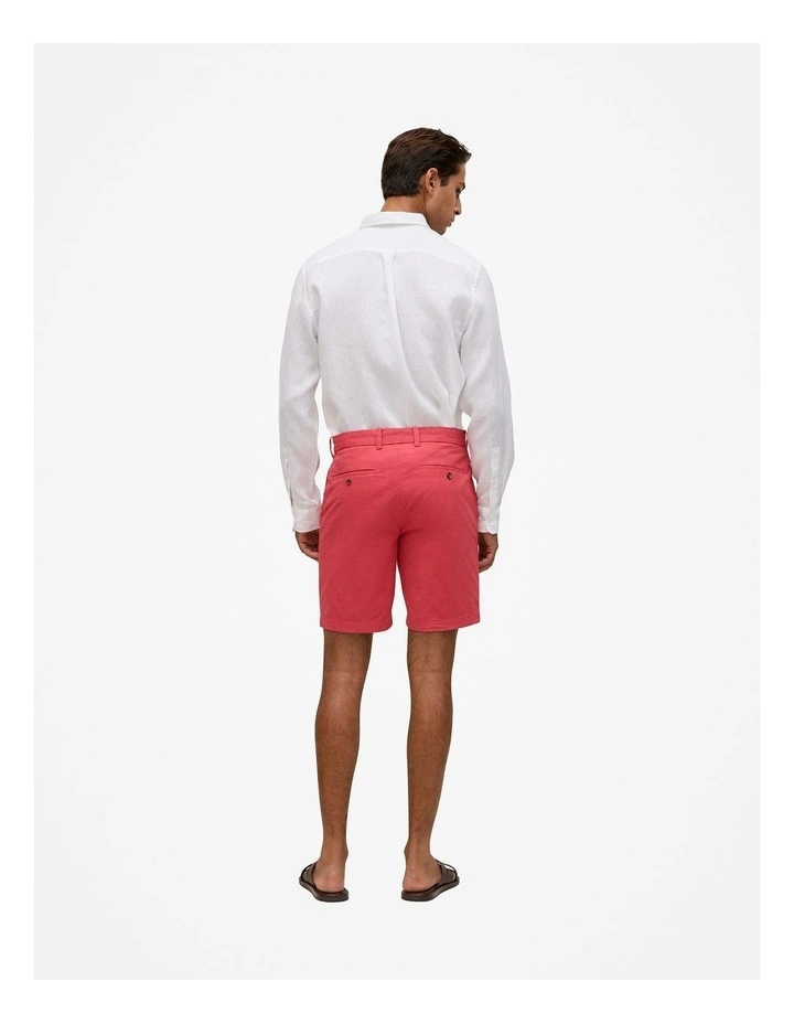 Cotton Twill Chino Shorts in Crimson image 6